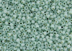 6/0 Toho Japanese Seed Beads - PermaFinish Light Mint Opal Silver Lined #PF2118