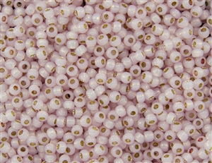 6/0 Toho Japanese Seed Beads - PermaFinish Light Pink Opal Silver Lined #PF2120