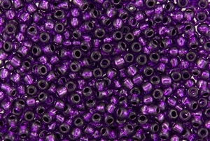 6/0 Toho Japanese Seed Beads - PermaFinish Orchid Purple Silver Lined #PF2227