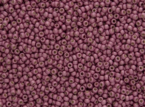 6/0 Toho Japanese Seed Beads - PermaFinish Pink Rose Metallic Matte #PF553F