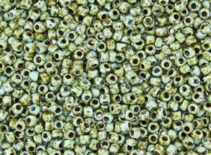 6/0 Toho Japanese Seed Beads - Hybrid Opaque Cornflower Picasso #Y309