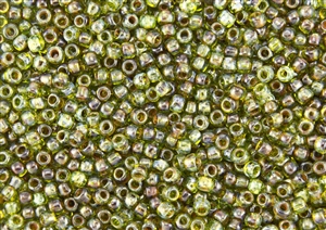 6/0 Toho Japanese Seed Beads - Hybrid Transparent Lime Green Picasso #Y315