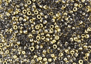 6/0 Toho Japanese Seed Beads - Hybrid Crystal Smoke Gold 1/2 Coat #Y840