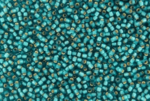 8/0 Toho Japanese Seed Beads - Green Aqua Silver Lined Matte #23BDAF