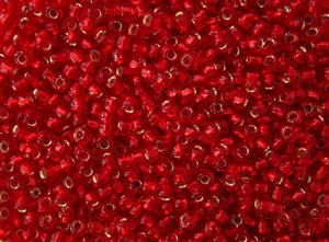 8/0 Toho Japanese Seed Beads - Ruby Red Silver Lined #25C