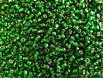 8/0 Toho Japanese Seed Beads - Bright Green Silver Lined #27B