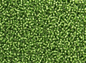 8/0 Toho Japanese Seed Beads - Kelly Green Silver Lined Matte #27F