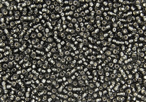 8/0 Toho Japanese Seed Beads - Dark Black Diamond Silver Lined #29C