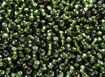 8/0 Toho Japanese Seed Beads - Green Olivine Silver Lined #37