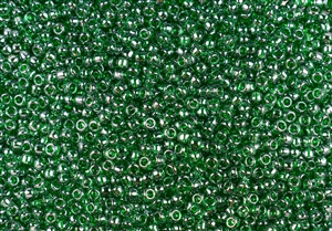 8/0 Toho Japanese Seed Beads - Transparent Grass Green Luster #108B