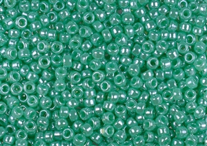 8/0 Toho Japanese Seed Beads - Green Ceylon Pearl #144