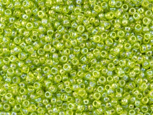 8/0 Toho Japanese Seed Beads - Lime Green Transparent Rainbow #164