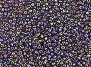 8/0 Toho Japanese Seed Beads - Dark Amethyst Transparent Rainbow #166C