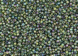 8/0 Toho Japanese Seed Beads - Olivine Transparent Rainbow #180