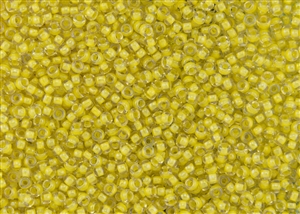 8/0 Toho Japanese Seed Beads - Lemon Yellow Lined Crystal #192 *LAST PARTIAL TUBE* 17.71 grams