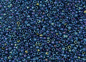 8/0 Toho Japanese Seed Beads - Dark Blue Black Lined Rainbow #248