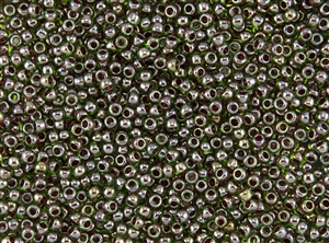8/0 Toho Japanese Seed Beads - Oxblood Lined Transparent Green #250