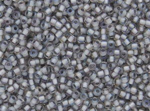8/0 Toho Japanese Seed Beads - Grey Lined Crystal Rainbow #261