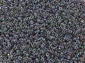 8/0 Toho Japanese Seed Beads - Grey Lined Crystal Luster #266