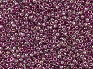 8/0 Toho Japanese Seed Beads - Magenta Lined Crystal Luster #356