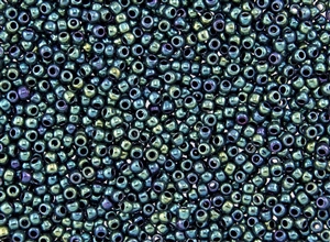 8/0 Toho Japanese Seed Beads - Teal Blue Iris Higher Metallic #506