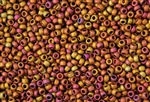 8/0 Toho Japanese Seed Beads - Raku Copper Gold Iris Metallic Matte #514F