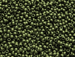 8/0 Toho Japanese Seed Beads - Olive Green Metallic Matte #617