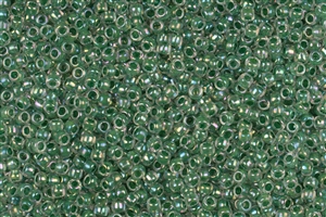 8/0 Toho Japanese Seed Beads - Spruce Lined Crystal Rainbow #699