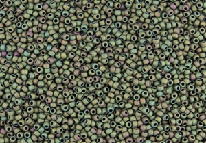 8/0 Toho Japanese Seed Beads - Green Iris Metallic Matte #707