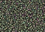 8/0 Toho Japanese Seed Beads - Purple Green Iris Metallic Matte #708