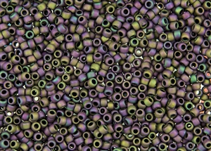 8/0 Toho Japanese Seed Beads - Violet Olivine Iris Metallic Matte #709