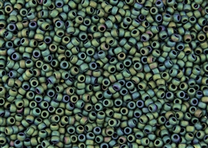 8/0 Toho Japanese Seed Beads - Iris Vine Green Raku Matte #710