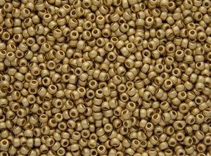 8/0 Toho Japanese Seed Beads - 24K Gold Plated Matte Frosted #712F (5 Gram Bag)