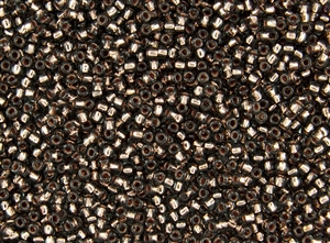 8/0 Toho Japanese Seed Beads - Copper Lined Black Diamond #750