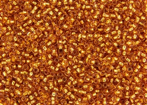 8/0 Toho Japanese Seed Beads - 24K Gold Lined Rose Gold #753