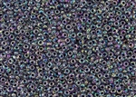 8/0 Toho Japanese Seed Beads - Dark Purple Lined Crystal Rainbow #774