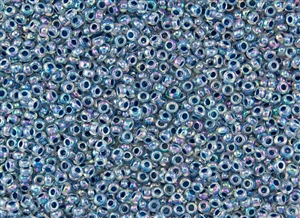 8/0 Toho Japanese Seed Beads - Denim Blue Lined Crystal Rainbow #782