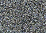 8/0 Toho Japanese Seed Beads - Dark Grey Lined Crystal Rainbow #783