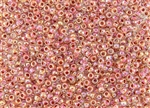 8/0 Toho Japanese Seed Beads - Red Terracotta Lined Crystal Rainbow #784