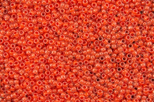 8/0 Toho Japanese Seed Beads - Luminous Neon Salmon Orange Lined Crystal #803