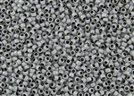 8/0 Toho Japanese Seed Beads - Black Lined Grey Ceylon Pearl #820