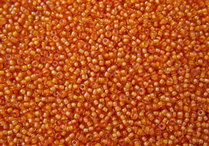 8/0 Toho Japanese Seed Beads - Burnt Orange Lined Lt Topaz #950