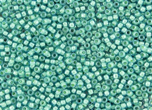 8/0 Toho Japanese Seed Beads - Aqua Transparent Mint Lined #954