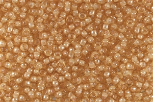 8/0 Toho Japanese Seed Beads - Pale Apricot Lined Light Topaz #955
