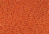 8/0 Toho Japanese Seed Beads - Pink Opaque Lined Orange Transparent #957
