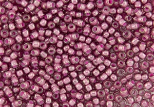 8/0 Toho Japanese Seed Beads - Pink Lined Crystal Transparent #959