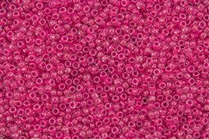 8/0 Toho Japanese Seed Beads - Luminous Neon Pink Lined Crystal #978