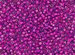 8/0 Toho Japanese Seed Beads - Dark Pink Lined Aqua #980