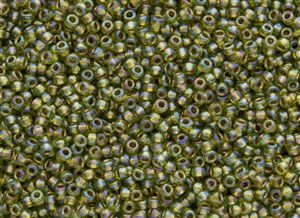 8/0 Toho Japanese Seed Beads - Peridot Bronze Lined Rainbow #996