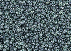 8/0 Toho Japanese Seed Beads - Blue Marbled Opaque Sea Foam #1207